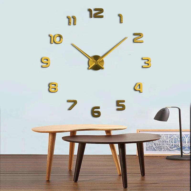 3D Wall Sticker Clock To Home Saati Reloj De Pared Decorative Clocks Living Room Acrylic Mirror Adhesive | Дом и сад