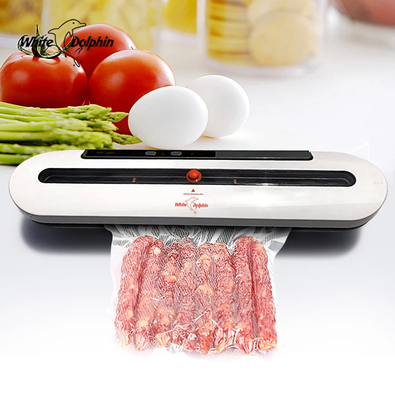 Бытовой Вакуумный пищевой упаковщик для кухни, автоматическая вакуумная упаковочная машина, в том числе 10 пакетов