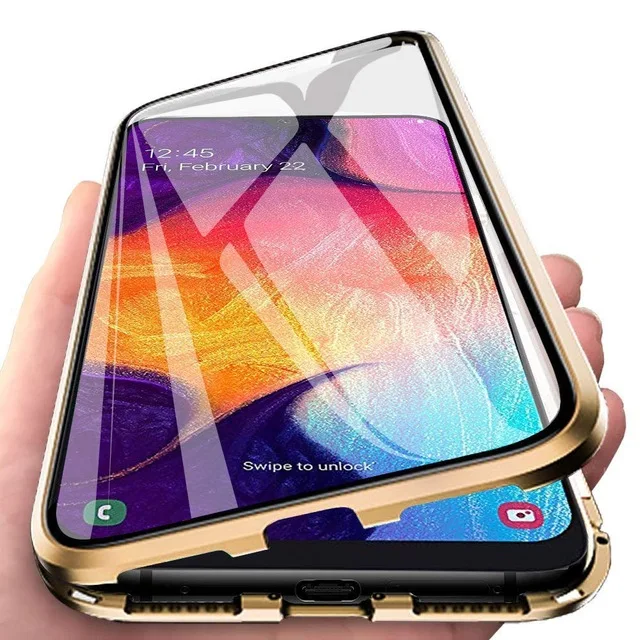 Магнитный металлический чехол для Samsung Galaxy S9 Plus чехлы телефонов из закаленного