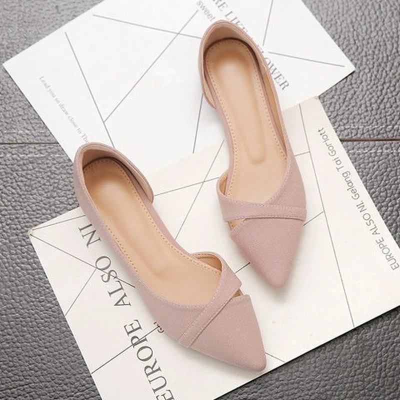 

Fashion Casual Flat Shoes Woman New Summer Breathable Comfortable Soft-soled Shoes Pointed Toe Shallow Flat Women four seasons