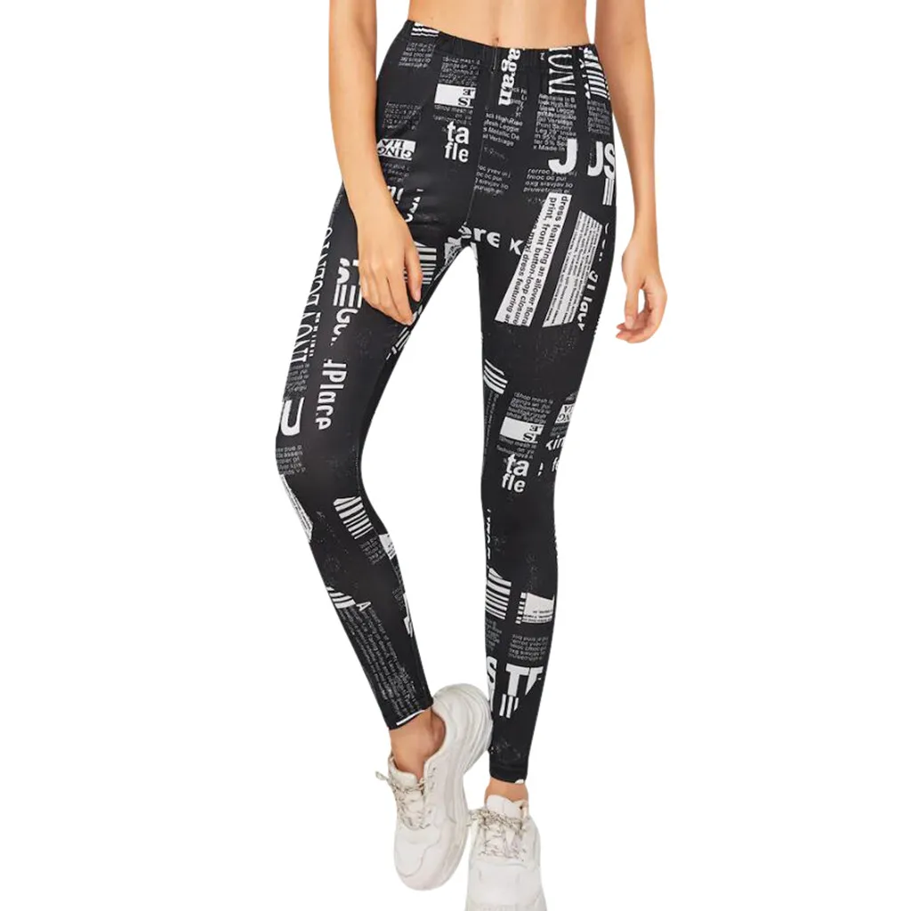 Штаны для йоги с высокой талией женские спортивные Леггинсы фитнеса эластичные