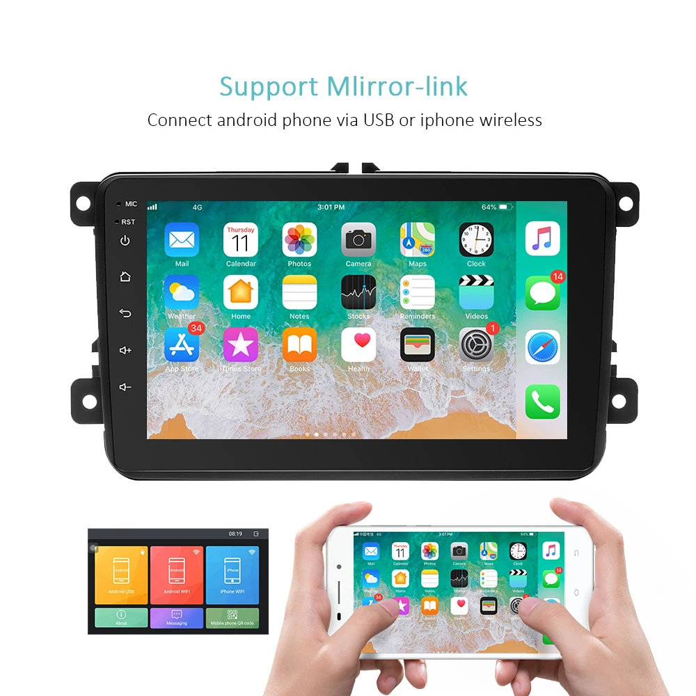 AMPrime 2Din Аудио Стерео Радио 8 &quotAndroid автомобильное радио GPS навигация