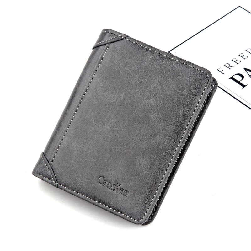 LISM New men's wallet Europe and the United States short zipper bag retro youth PU multi-card position purse | Багаж и сумки