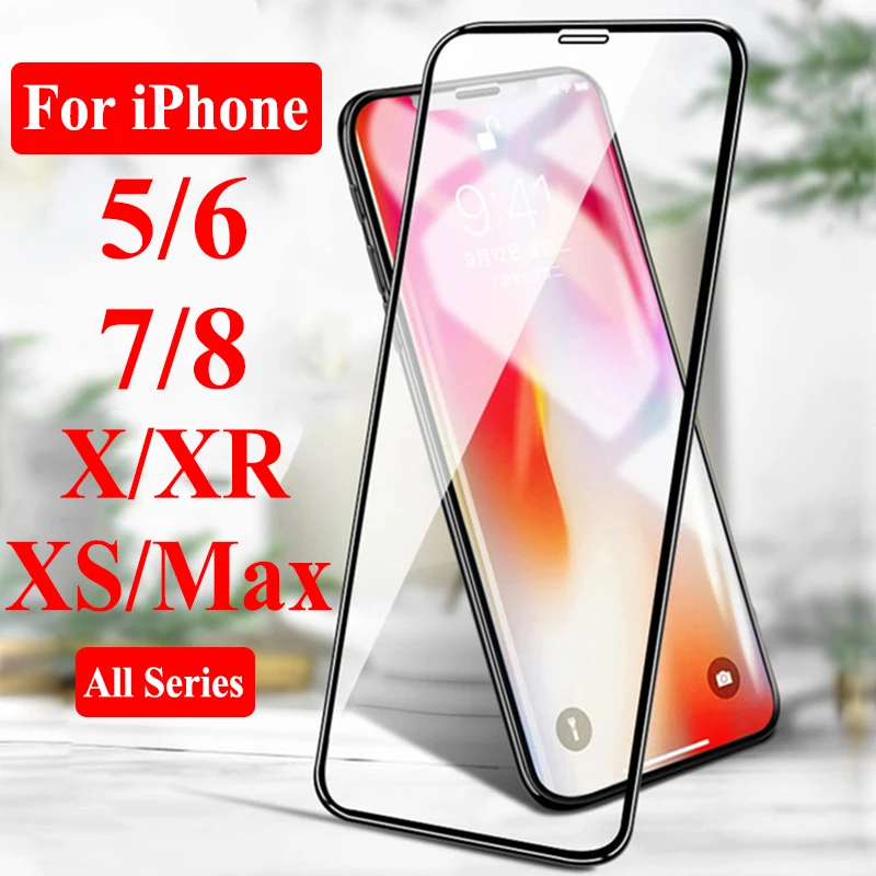 Закаленное стекло для iPhone X XS XR Max 8 7 6 5 Plus защита экрана Aiphone Aifon 6S SX RX Xmax Xsmax Tremp лист