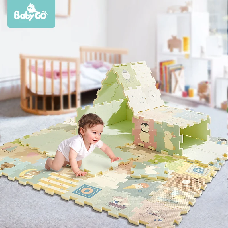 BabyGo 9 шт. детские головоломки игровой коврик XPE пены водонепроницаемый 82*82*2 см утолщенный детский ползающий коврик для гостиной активности напольный коврик