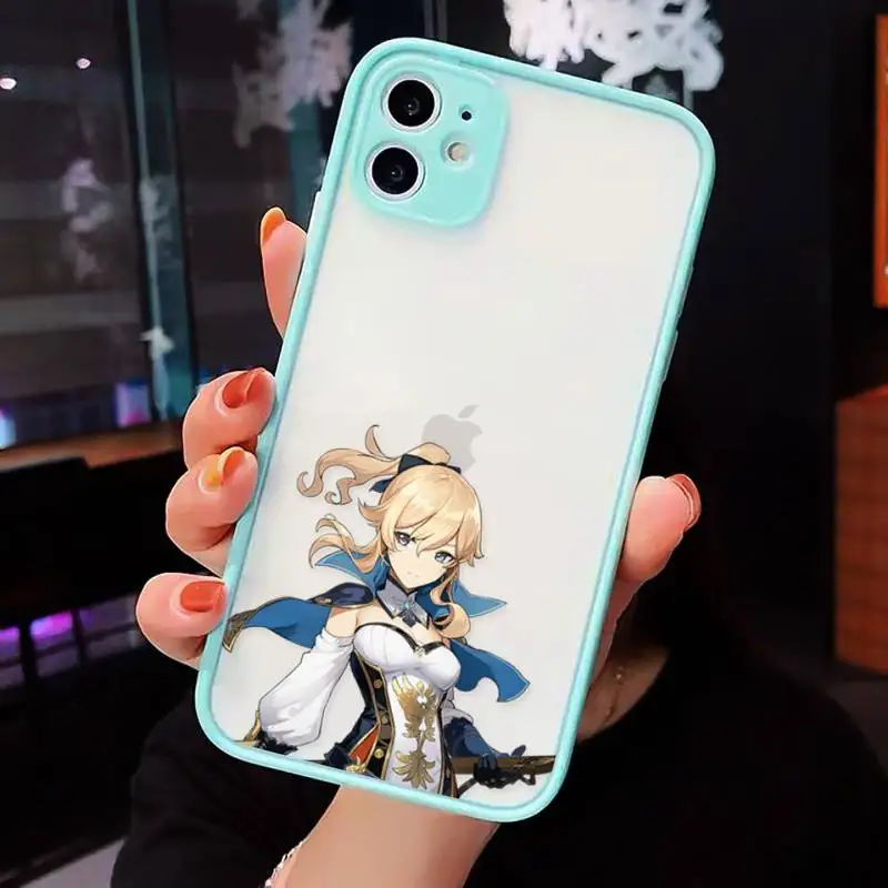 

Genshin impact game Fashion design Phone Cases matte transparent For iphone 7 8 11 12 plus mini x xs xr pro max cover