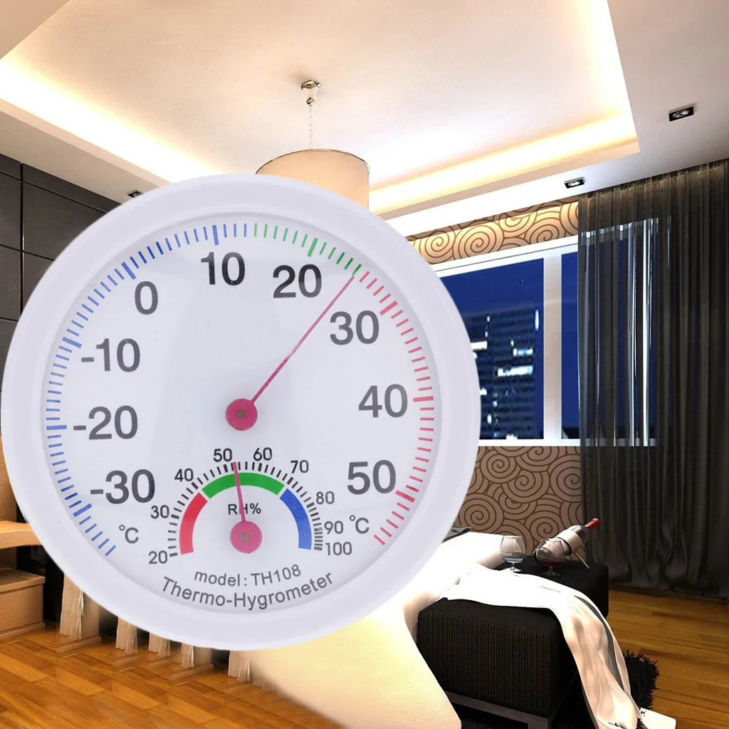 

Indoor Outdoor Thermometer Temperature Meter Hygrometer Humidity Clock-shaped