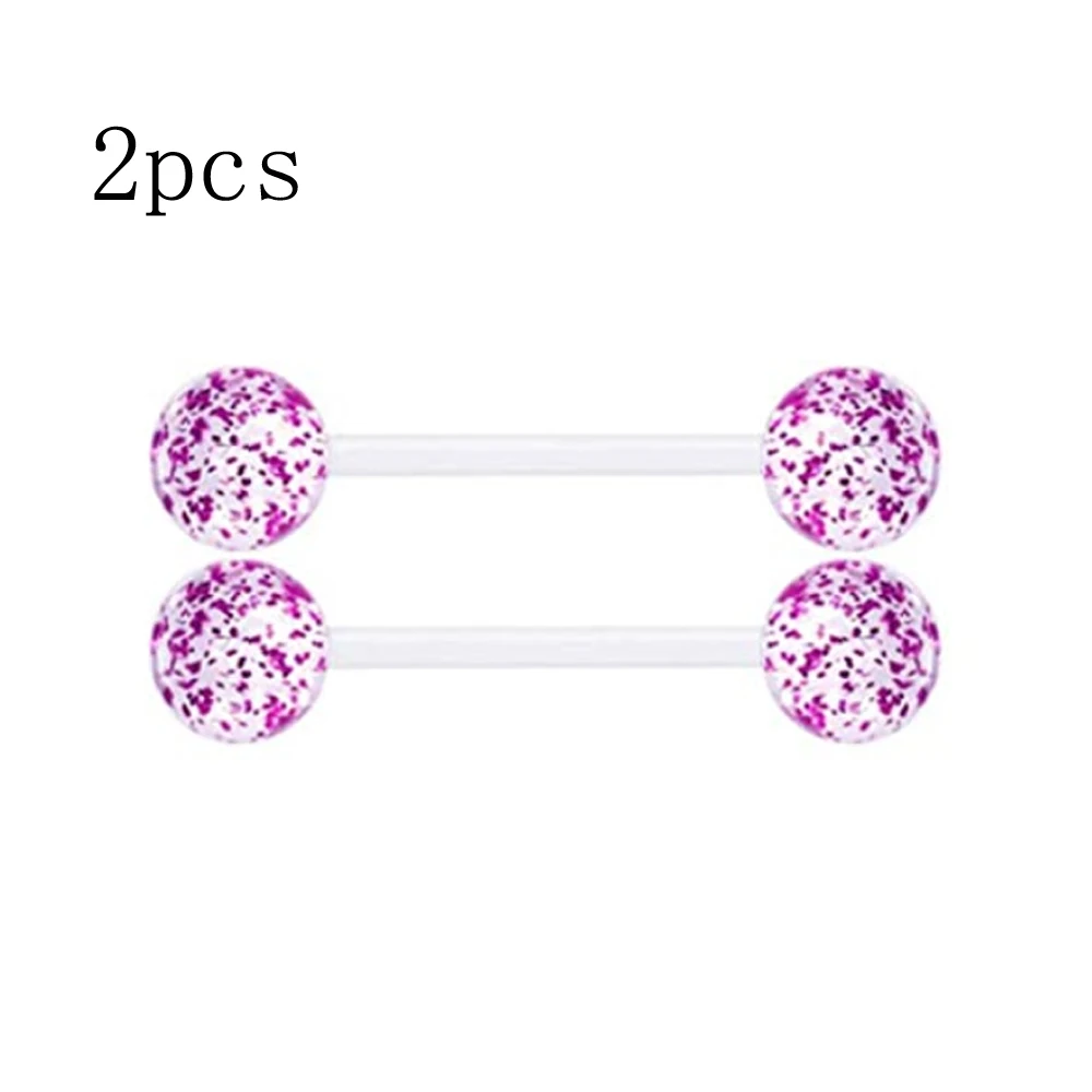 Tongue Nipple Ring Glow in Dark Flexible Straight Retainer Body Piercing Jewelry 4 Style |