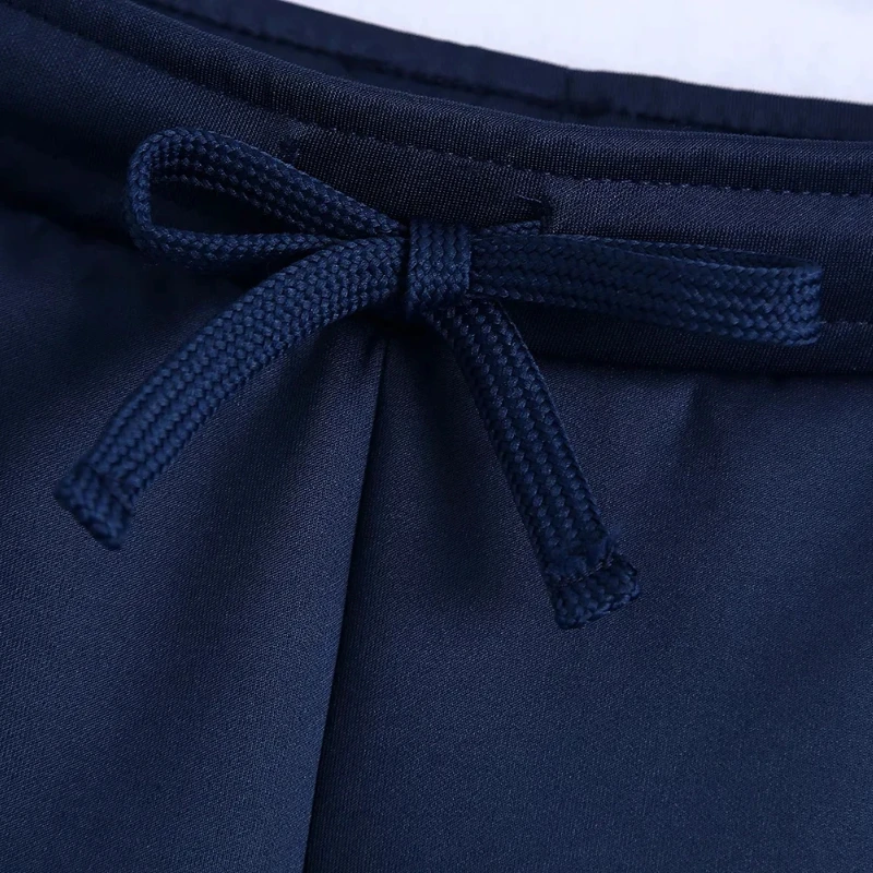 

Za Women Casual Sports Summer Navy Blue 2021 Fashion Contrast Casual High Waist Shorts Female Adjustable Drawstring Pants NZ0353