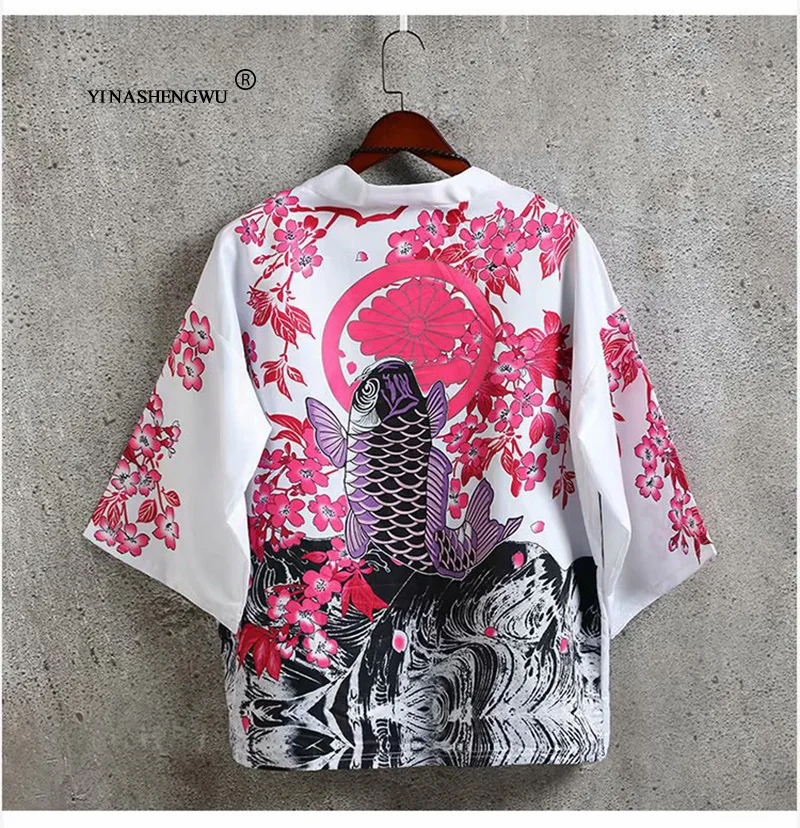 Kimonos Кардиган для мужчин юката женское традиционное японское кимоно унисекс Harajuku пляжная свободная тонкая рубашка Солнцезащитная рубашка пальто