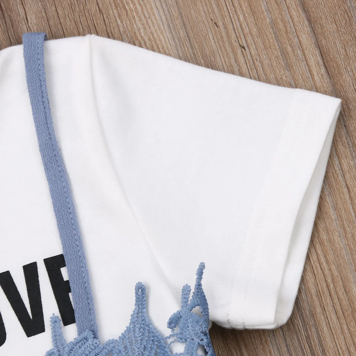 От 0 до 4 лет комплекты одежды для маленьких девочек Футболка с кружевными цветами