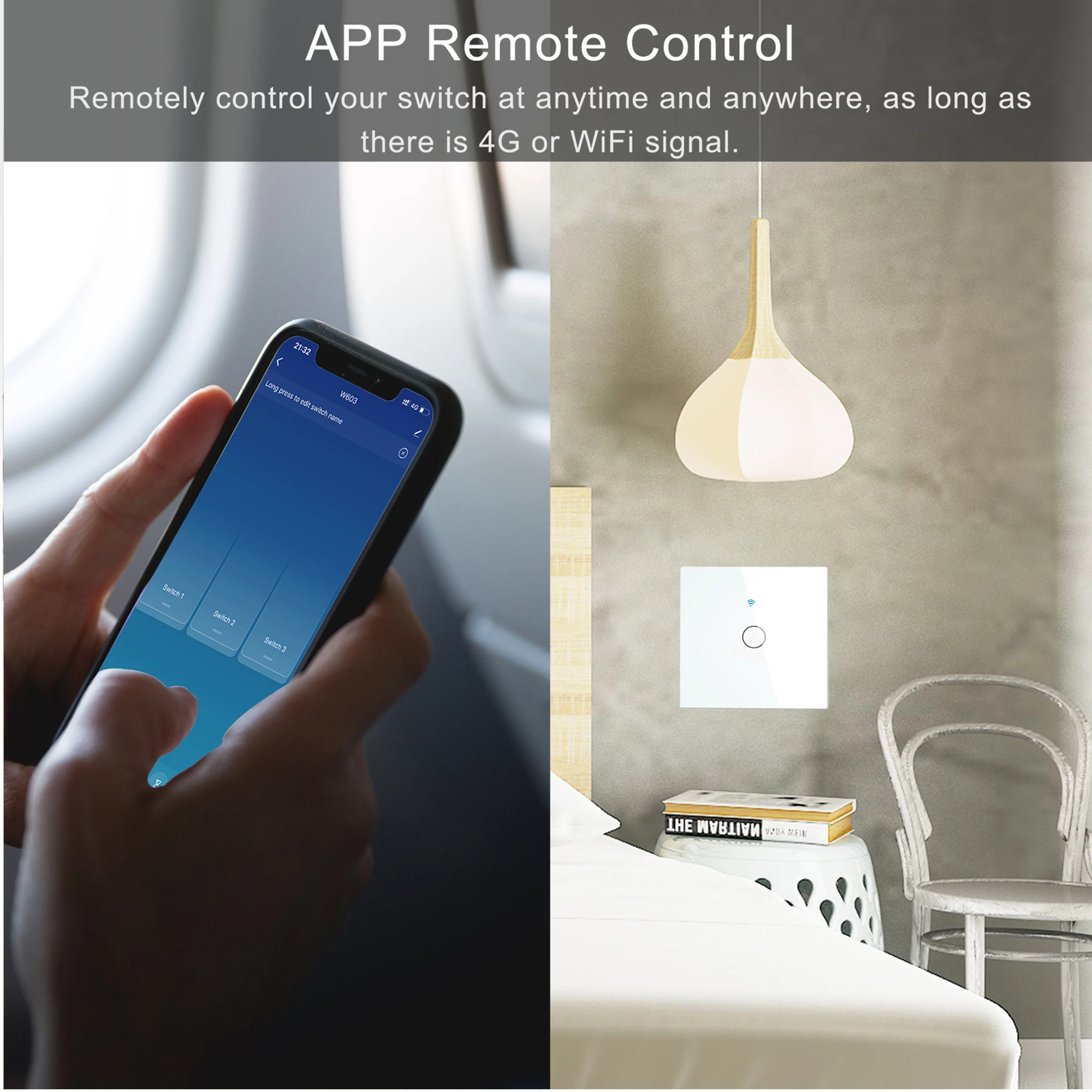 AXUS 1/2/3 Gang TUYA WiFi умный сенсорный переключатель 110-250 В приложение Smart Life настенный