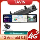 TAVIN 4G Android 8.1 Автомобильный видеорегистратор Wifi Dash Cam 12 дюймов Full HD 1080P с GPS-навигацией ADAS Зеркало заднего вида Видеорегистратор