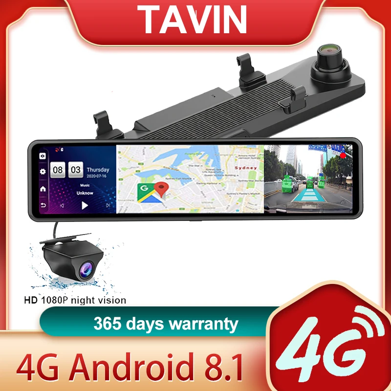 Видеорегистратор avin 4G Wi Fi Android 8 1 12 дюймов Full HD 1080P GPS навигация|Видеорегистраторы| |