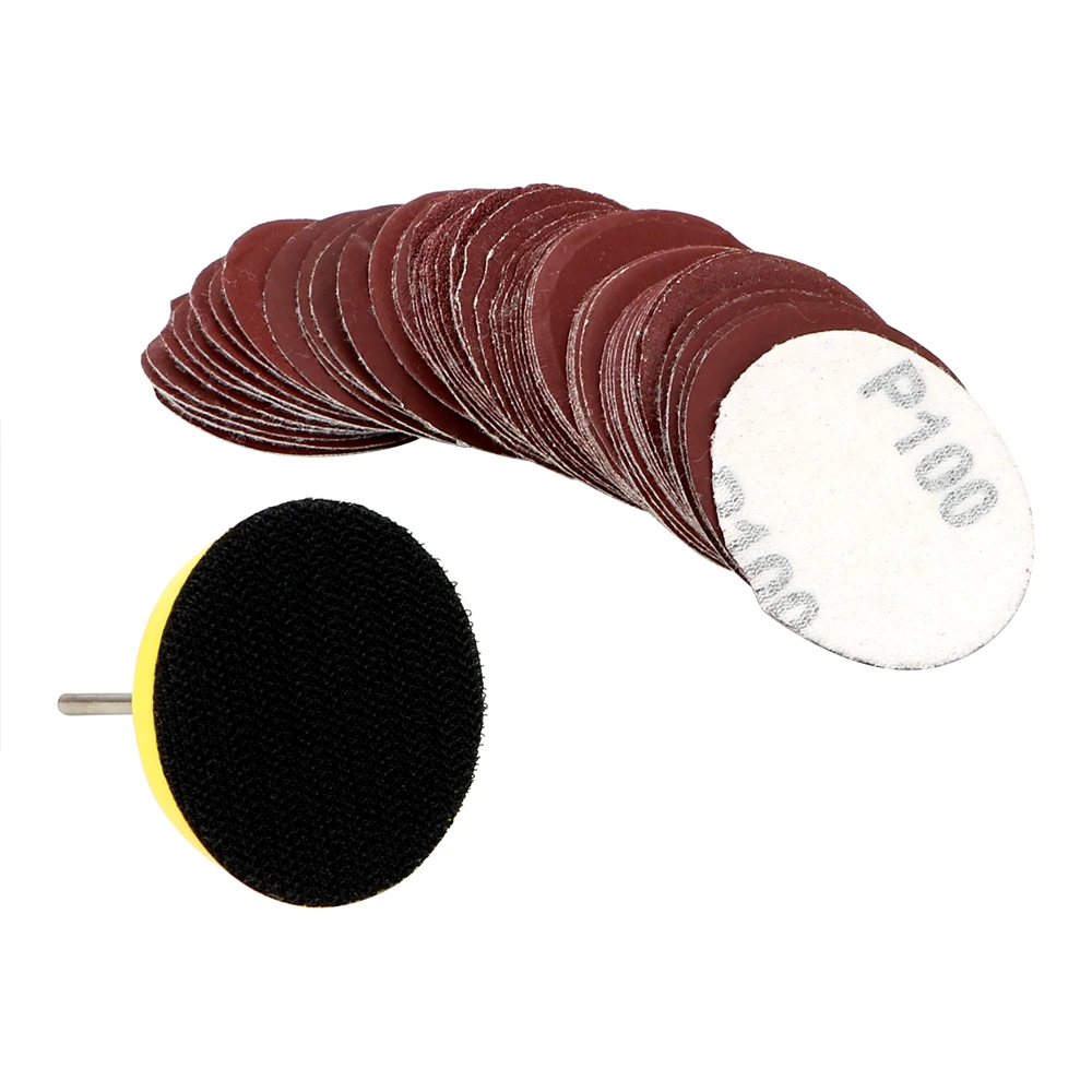 DIYWORK 60 шт./компл. наждачные круги 100/240/600/800/1000/2000 крупа для Деревообрабатывающие инструменты для чистки наждачной бумагой 2 дюйма шлифовальные колодки