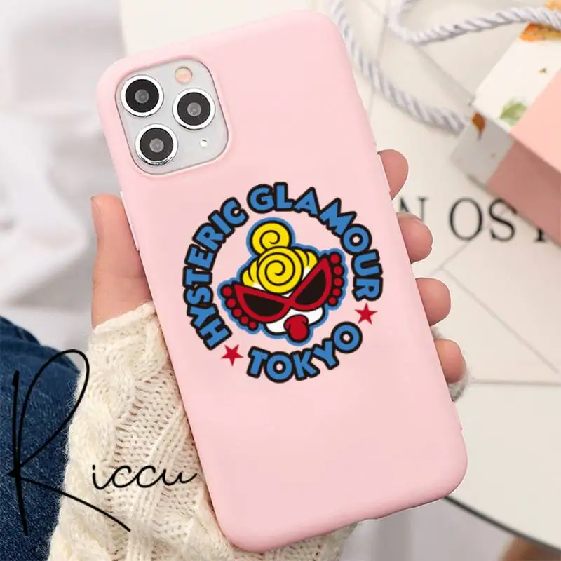 

Fashion hysteric mini Phone Case for iPhone 8 7 6 6S Plus X 5S SE 2020 XR 11 12 Pro mini pro XS MAX Matte Candy Pink Silicone