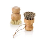 Деревянная бамбуковая чаша для мытья посуды, моющаяся щетка, натуральная щетка для мытья, кастрюлисковородкичугунные, для кухни, удобная очистка