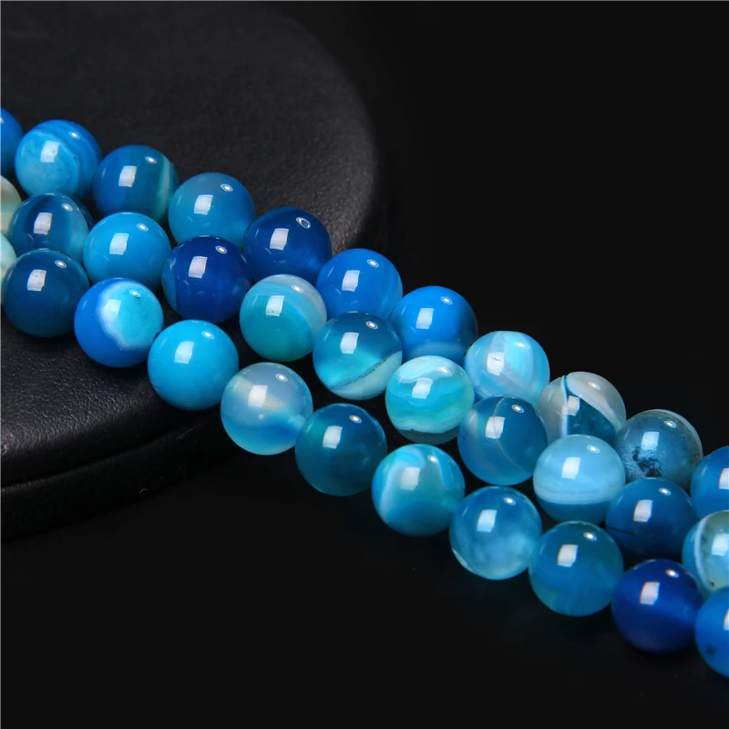 Бусины Из Натурального Королевского голубого агата широкие бусины разделители