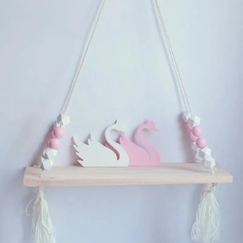 Деревянная Скандинавская хлопковая веревка для детской комнаты настенные полки