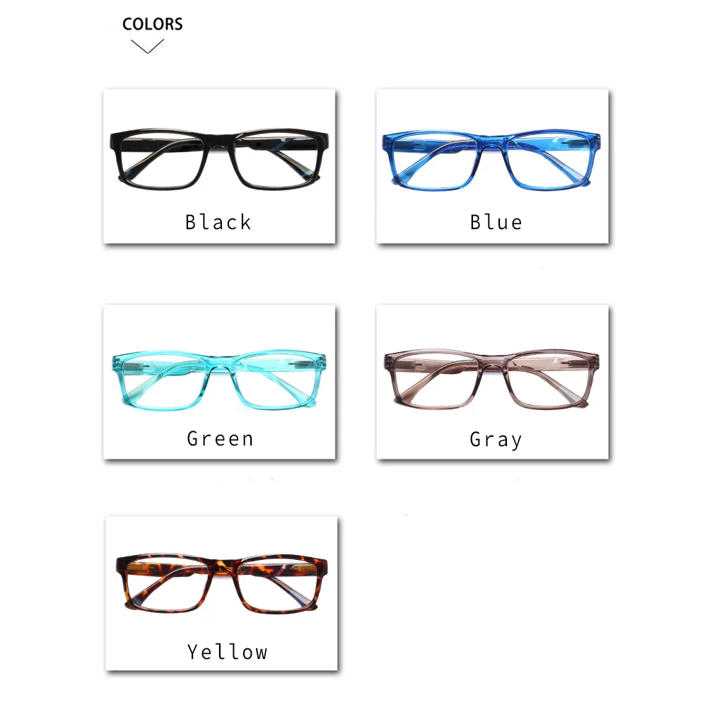 Turezing Reading Glasses Spring Hinge Pure Color Rim Eyewear Men's and Women's HD Prescription Eyeglasses 0~600 images - 6