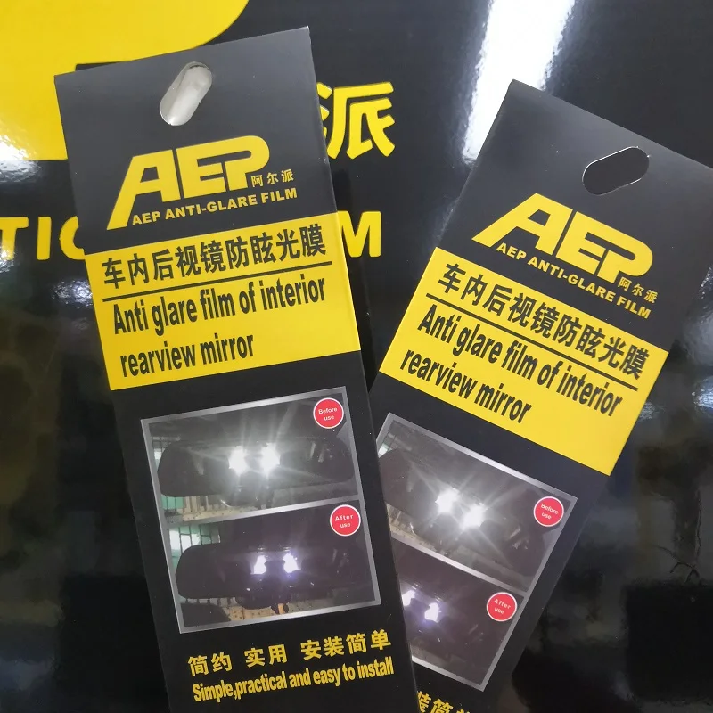 

1 Pcs Universal Car Interior Rear View Mirror Reversing Blocking Anti-glare Film Nano Protector For Car Sticker Accessories