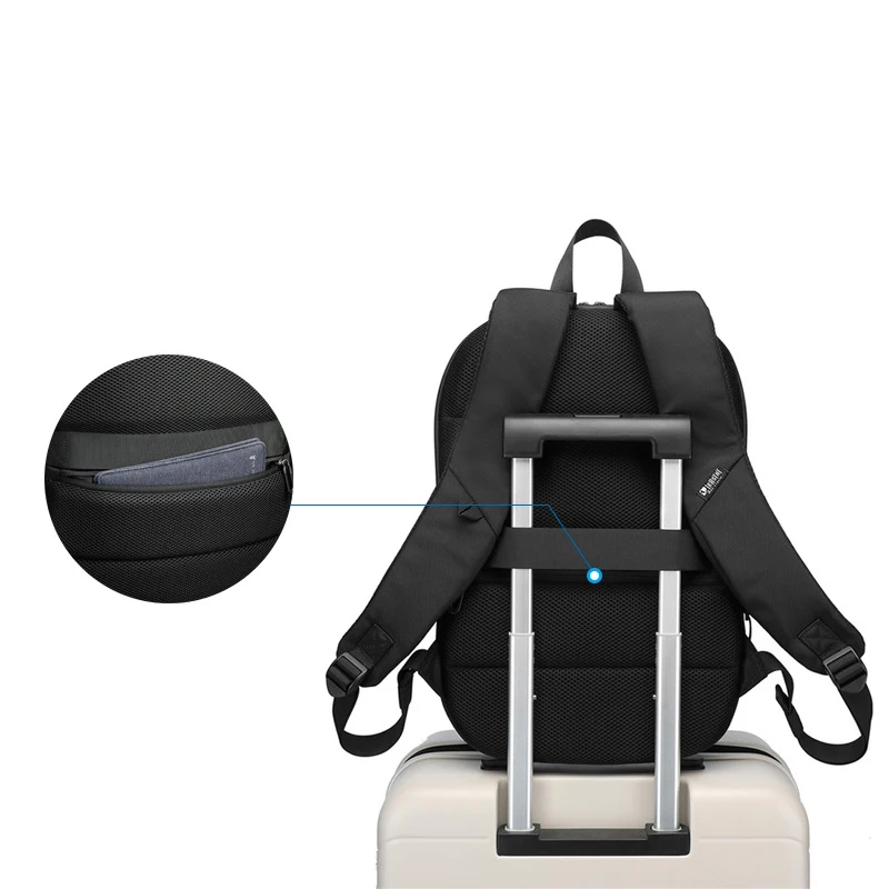 

Men Backpack Thin Section Computer Bag Male 14-inch Simple Business Backpack Lightweight Casual Expandable School Bag Wholesale