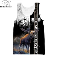 beautiful animal moose hunting 3d printed men vest summer harajuku sleeveless t shirt unisex casual polyester tank tops bx 034