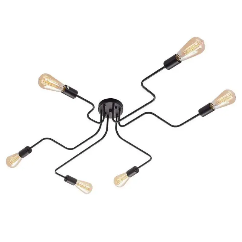 

Six-head Ceiling Light Irregular Nordic Modern Pendant Lights Creative Black Hanging Lamp Kitchen Bar Dining Living Room HWC