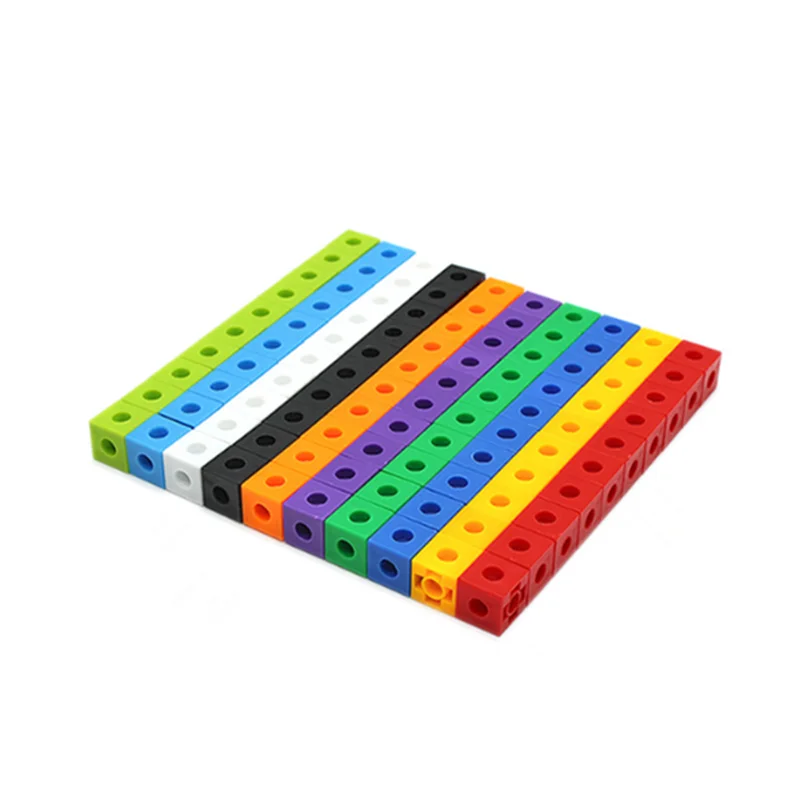 

100pcs Blocks 10 colors Linking Counting Cubes Snap Teaching Math Aids Manipulative Early Education DIY Toy 5 year old Kids Gift