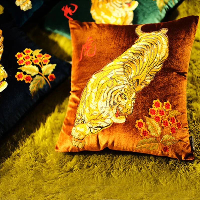 Чехол для подушки с цветочным рисунком декоративные красочная вышивка дивана