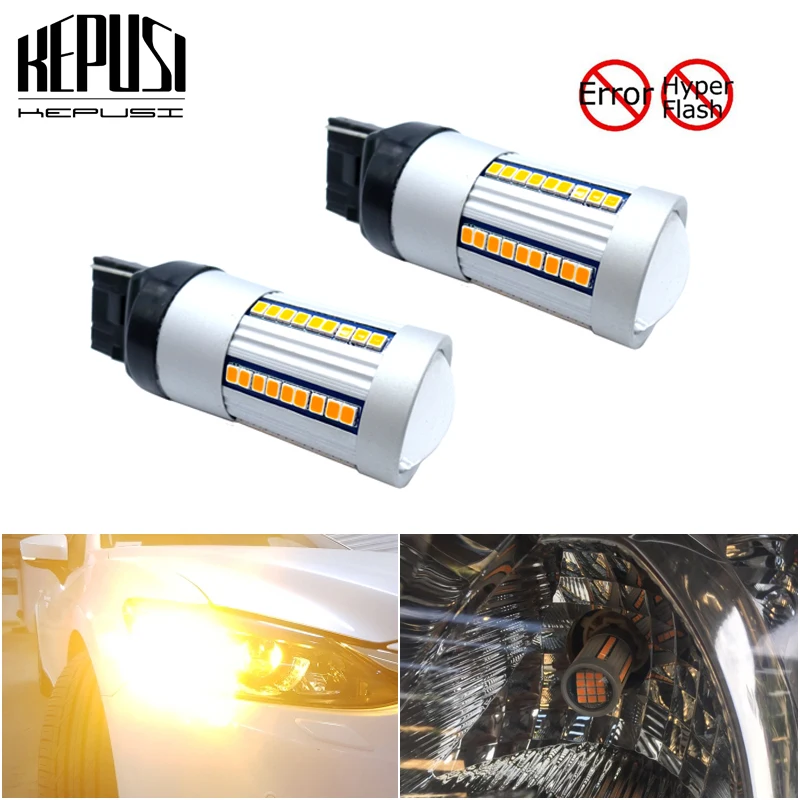 

Светодиодные лампы высокой мощности 7440 W21W T20 для передних и задних указателей поворота, без резистора