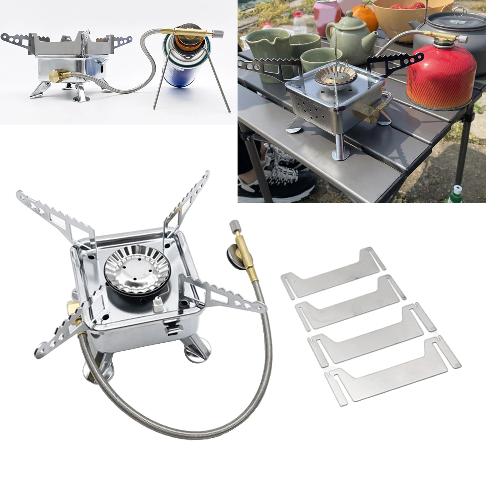 

Портативная газовая горелка, кемпинговая Бутановая пропановая горелка, плита для пикника, барбекю, гриля, плита, уличная, для пешего туризма...