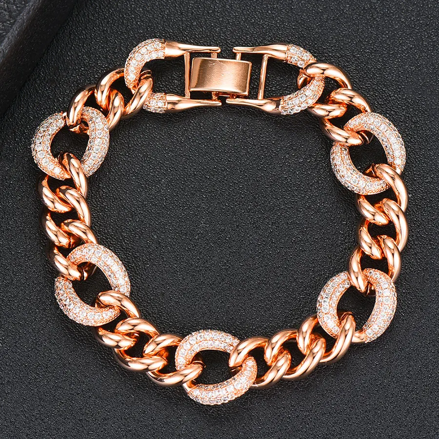 H065B Rose Gold GODKI, роскошный массивный браслет для женщин, Свадебный, полный кубический циркон, Кристалл CZ, Дубай, серебряный браслет, вечерние ювелирные изделия - Окраска металла: H065B Rose Gold