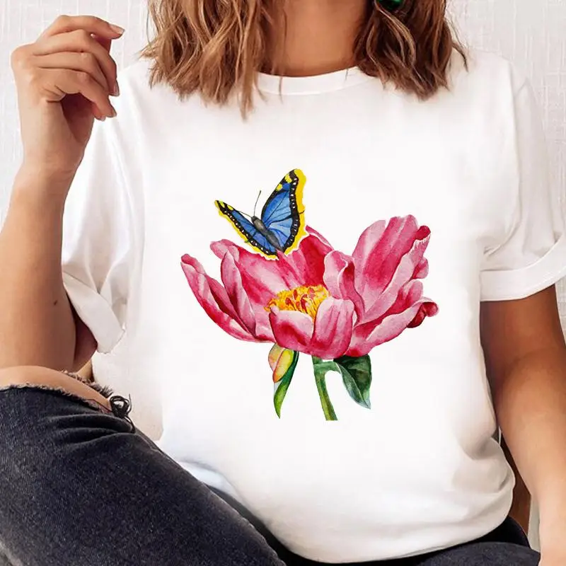 

Женская футболка с коротким рукавом и принтом, в стиле 90-х