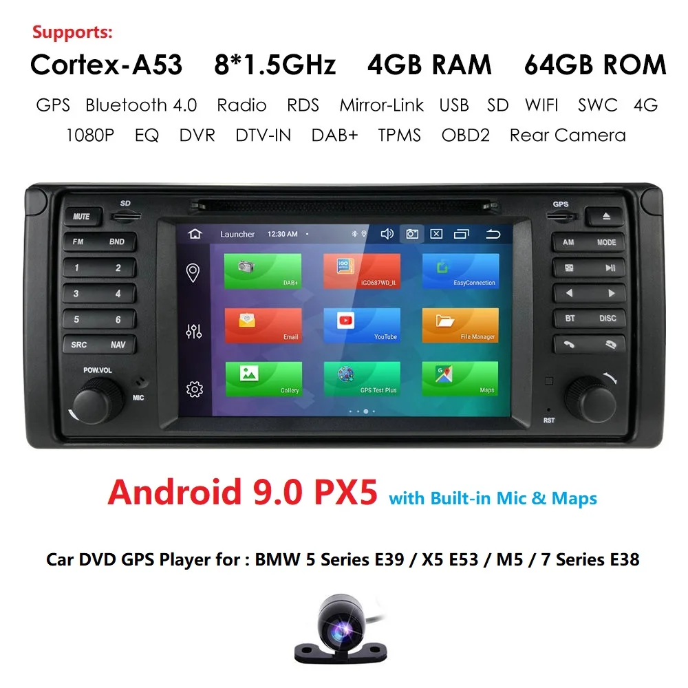 7 '񟝰x600 HD сенсорный экран 1 din Android 9 0 Автомобильный мультимедийный Радио стерео