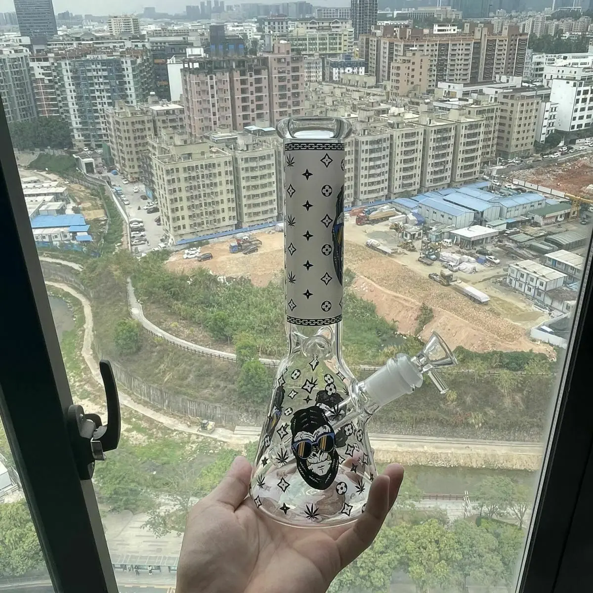 

8Inch Handmade Style Vase Glass Vase Creative Desktop Terrarium Home Wedding Luminous in stock