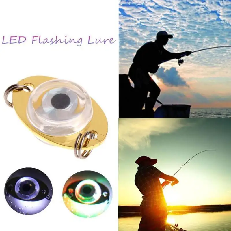 

1pc LED Mini Fishing Lure Light Deep Drop Underwater Eye Shape Fishing Squid Fishing Bait Luminous Lure for Attracting Fish