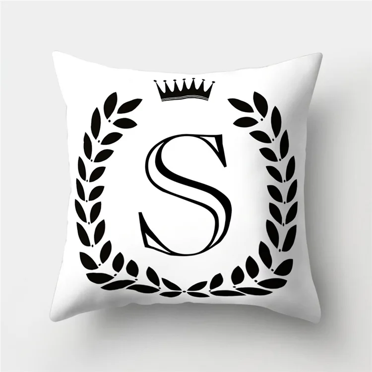 

Black White Letter Cushion Cover 45*45 Decorative Sofa Cushions Pillow Covers Throw Pillows Polyester Pillowcase Home Decor