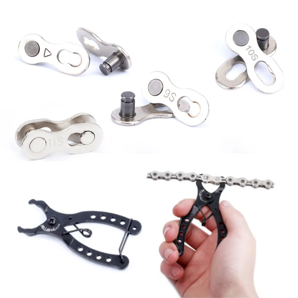 

5Pairs Bike Chain Quick Link Connector Lock Set Carbon Steel MTB Road Bike Power Chain Quick Release Buckle Bike Accessories