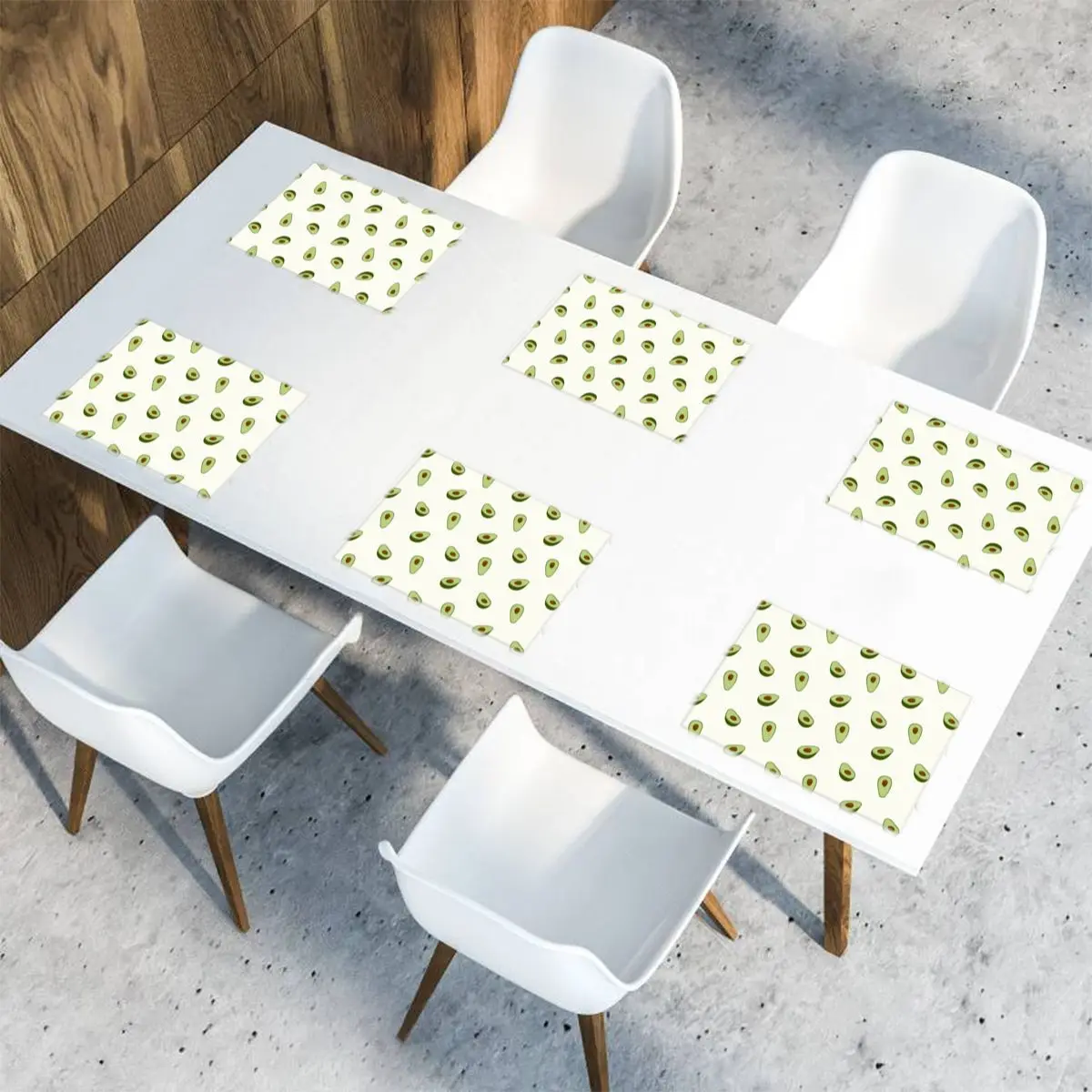 

Table Mats Drink Coaster Table Placemats Avocado Pattern Coffee Mug Cup Coasters 6 PCS Non-slip Pads