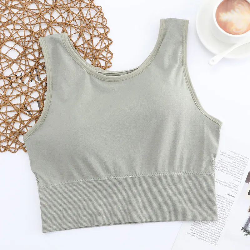 Женский укороченный топ жилет со съемным нагрудным подкладом майка для