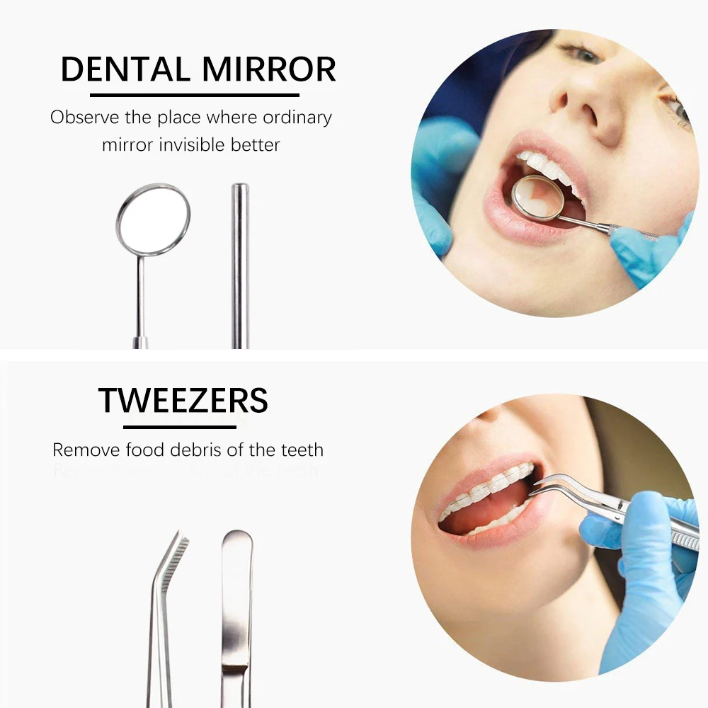 

Stainless Steel Dental Mirror Probe Dental Tool Set Dental Laboratory Equipment Dentist Prepare Tool Oral Care Tooth Cleaning