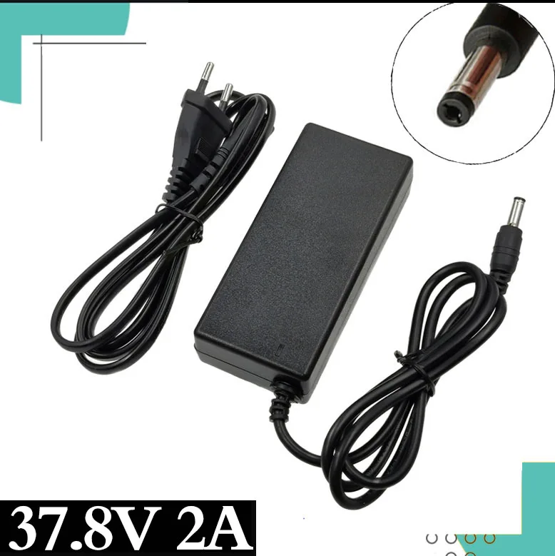 

37.8V 2A DC charger polymer lithium battery charger 100-240v 5.5MM * 2.1MM portable charger EU/Australia/USA/UK plug