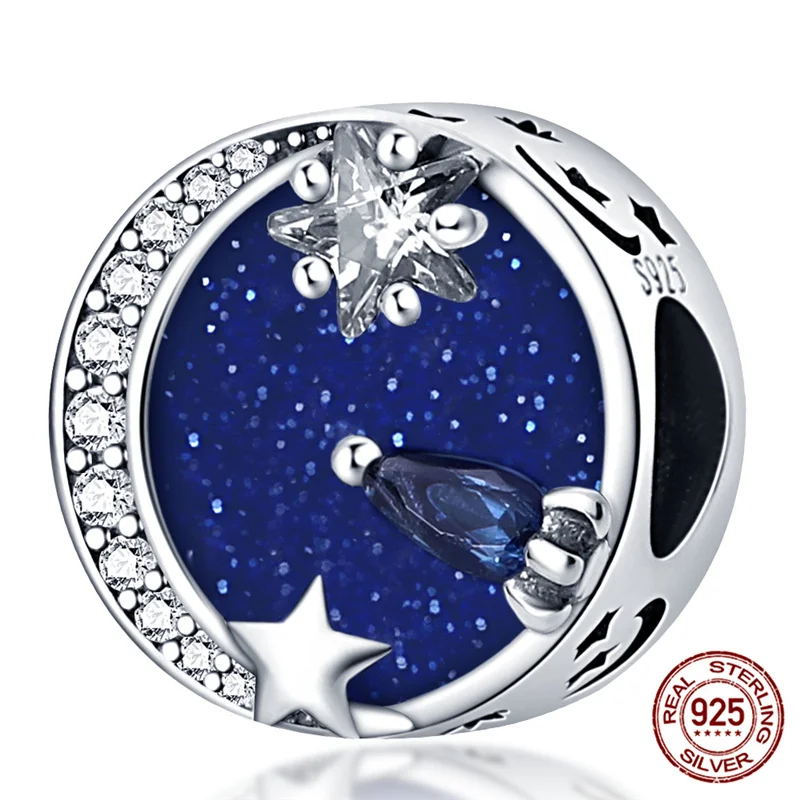 

Pandach 2021Plata Ornaments Ley 925 Sterling Silver Looking At The Stars Beaded Fit Original Pandora Bracelet Ladies DIY Jewelry