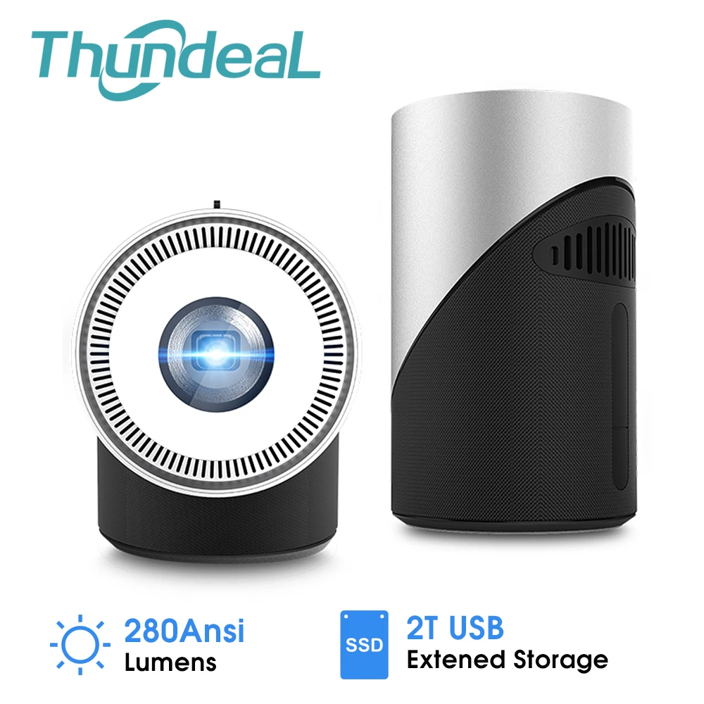 ThundeaL портативный DLP проектор 280Ansi Projetor Android IOS телефон WiFi Miracast Airplay батарея