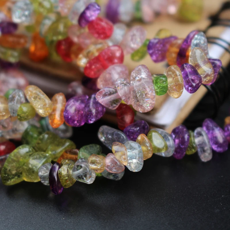 30 &quotСтеклянные шарики с неровным кристаллом разноцветные для изготовления