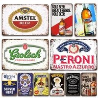 liquor poster plaque metal vintage decor beer metal tin plate sign personalized tiki bar wine cellar wall sticker retro painting