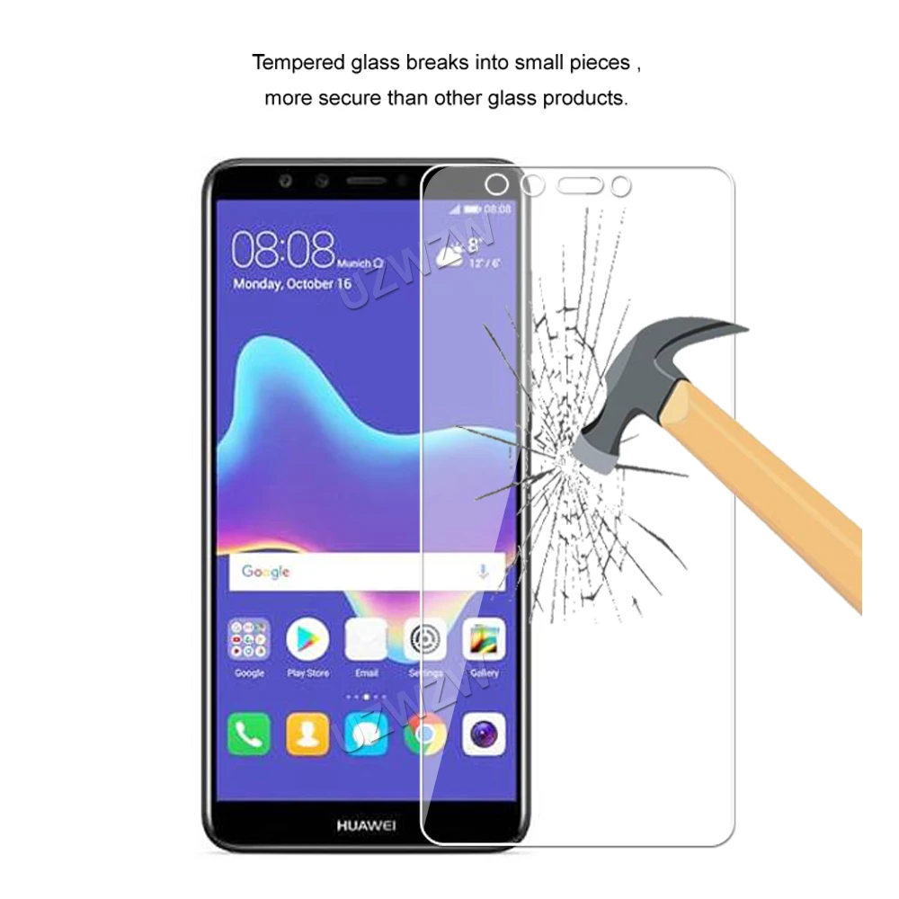 Закаленное стекло для Huawei Y9 2018 прозрачная защитная пленка HD 0 3 мм Твердость 9H