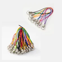 Mixed Colors 30pcs/lot Thread Cord Key Ring DIY Bag Key Ring Bags Toys Hanger Clips Key Holder DIY Keyfob KeyChain Accessories