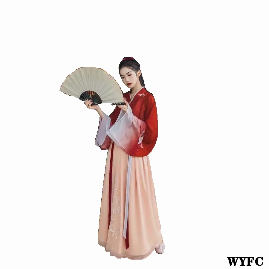Женская одежда Hanfu по низкой цене женское платье с перекрестной горловиной и